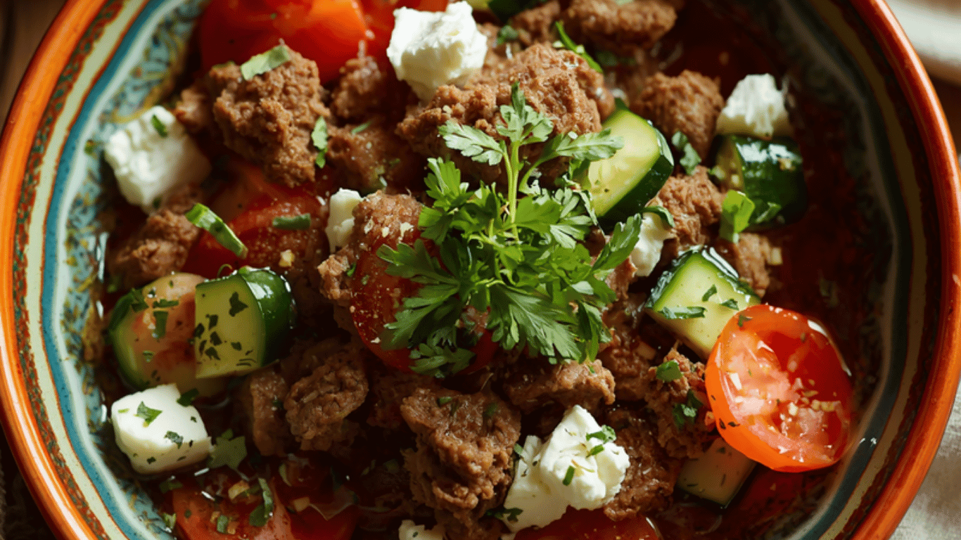 Mediterranean Ground Beef Skillet